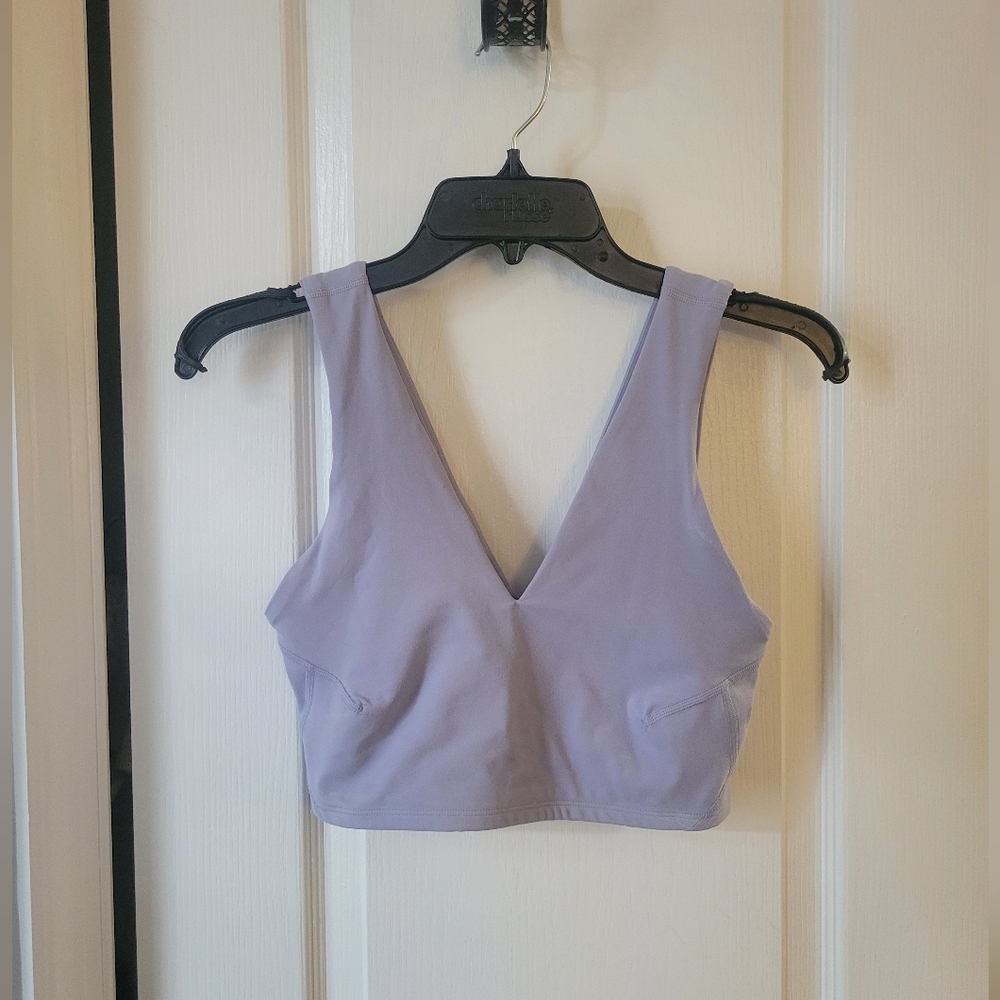 Free People Movement Never Better V-Neck Crop Top Platinum Purple Size Small